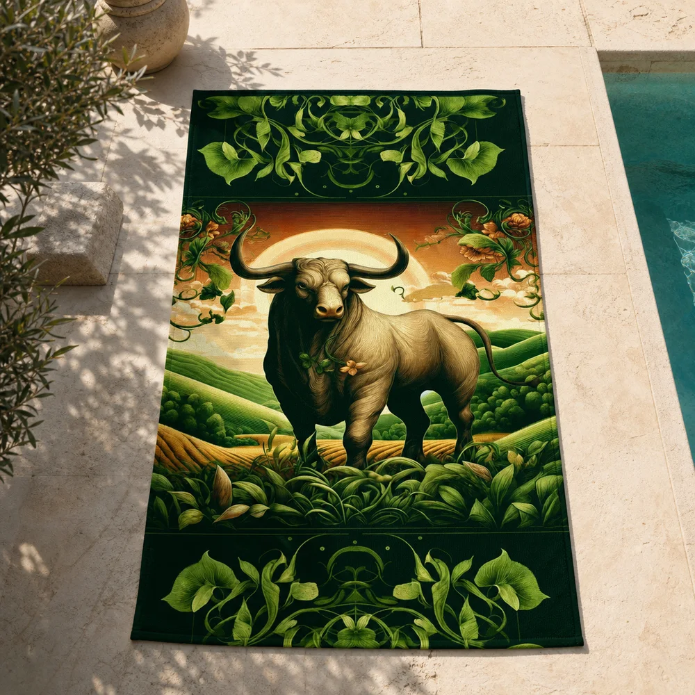 Taurus astrology birthday gift beach towel