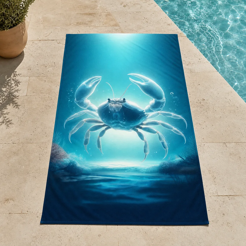 Cancer astrology birthday gift beach towel