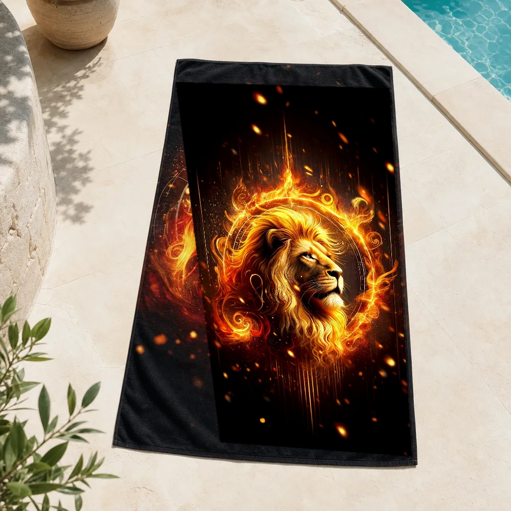 Leo astrology birthday gift beach towel