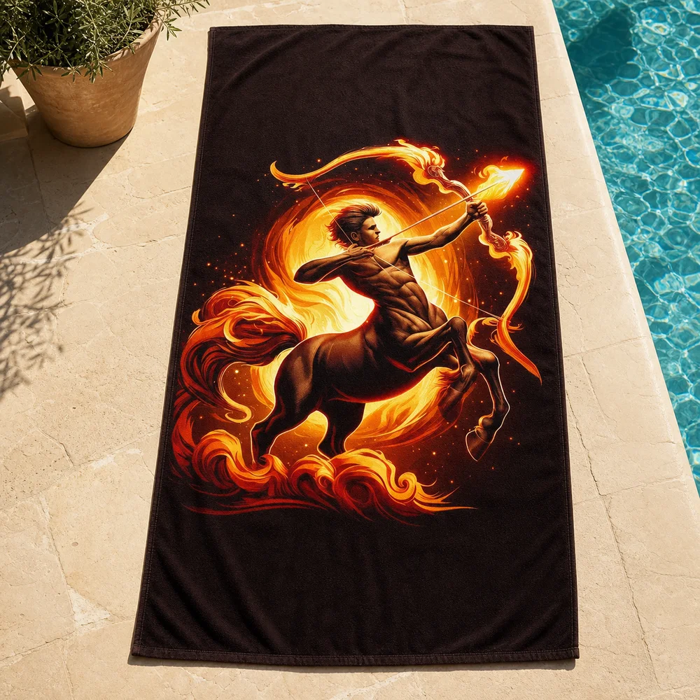 Sagittarius astrology birthday gift beach towel